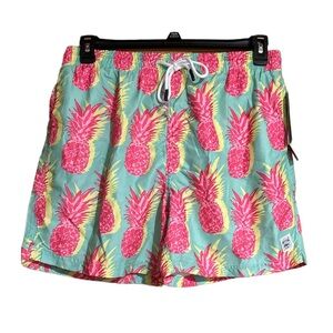 NWT Men’s Spicy Tuna Neon Pineapple Swim Trunks | Size XL